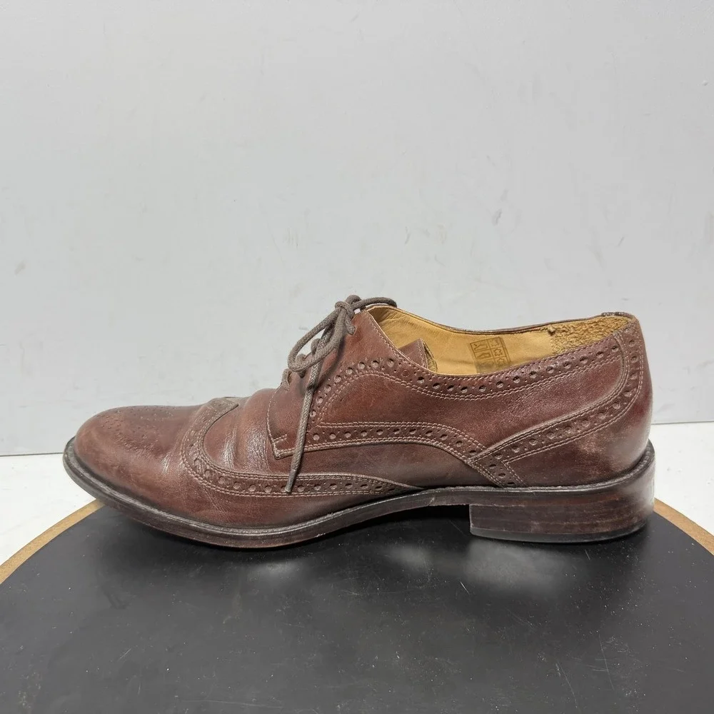 Wingtip Brogue Shoes Mens Size 10 / 43 Brown Leather Oxford Dress Classic